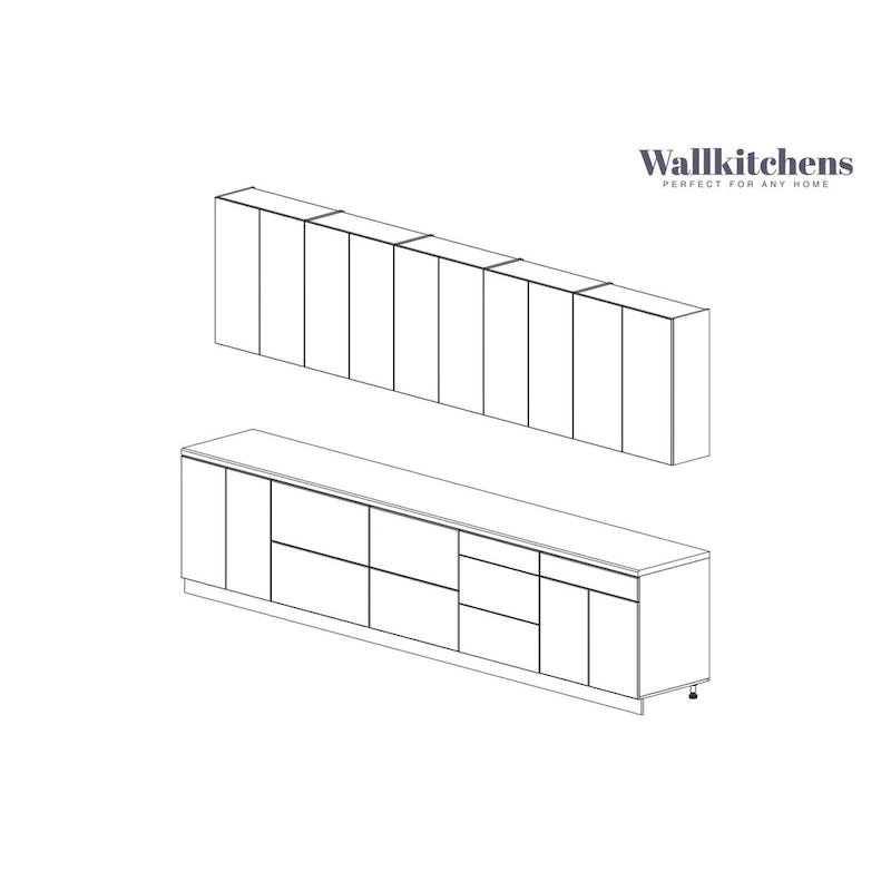 Kitchen Signature Collection Black Color Base Size 13Ft Wide - 153x24