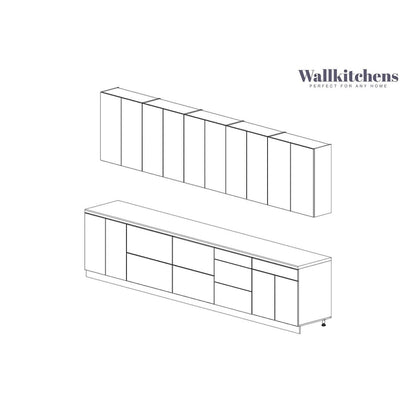 Kitchen Signature Collection Black Color Base Size 13Ft Wide - 153x24