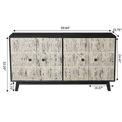 59.84 Vintage Freestanding Storage Cabinet with 4 Doors