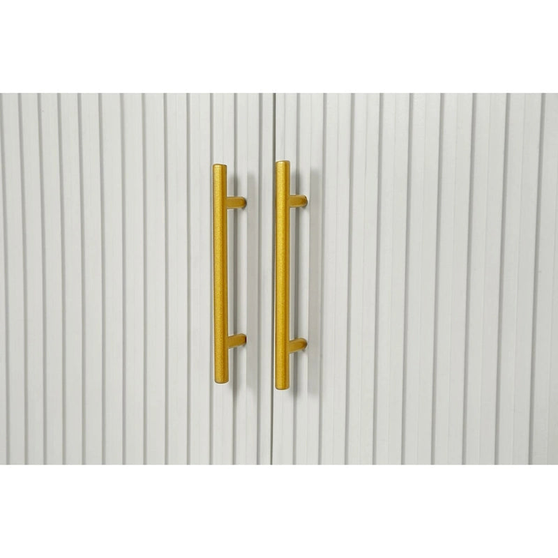 Wood Tv Stand With Storage Cabinet & Adjustable Shelves