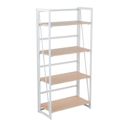 Dakota Contemporary Bookcase in Painted Metal and Natural Wood