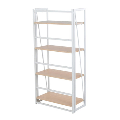 Dakota Contemporary Bookcase in Painted Metal and Natural Wood