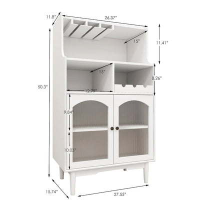 Living Room Wine Cabinet with Removable Wine Rack and Wine Glass Rack - 27.56L * 15.75W * 50.39H
