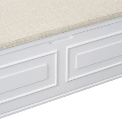 Rustic Style Solid wood Entryway Multifunctional Storage Bench with Safety Hinge