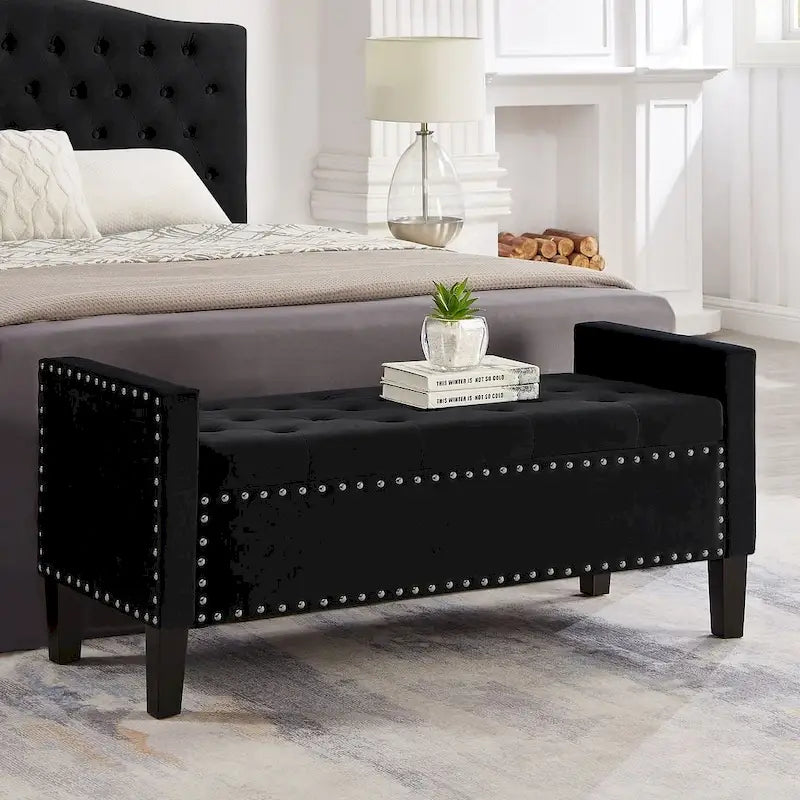 Tufted Button Storage Ottoman Bench - 48L x 18.5W x 22 H