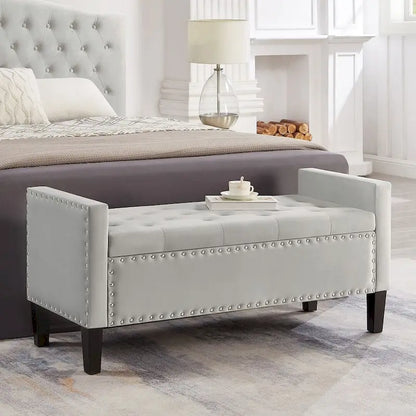 Tufted Button Storage Ottoman Bench - 48L x 18.5W x 22 H