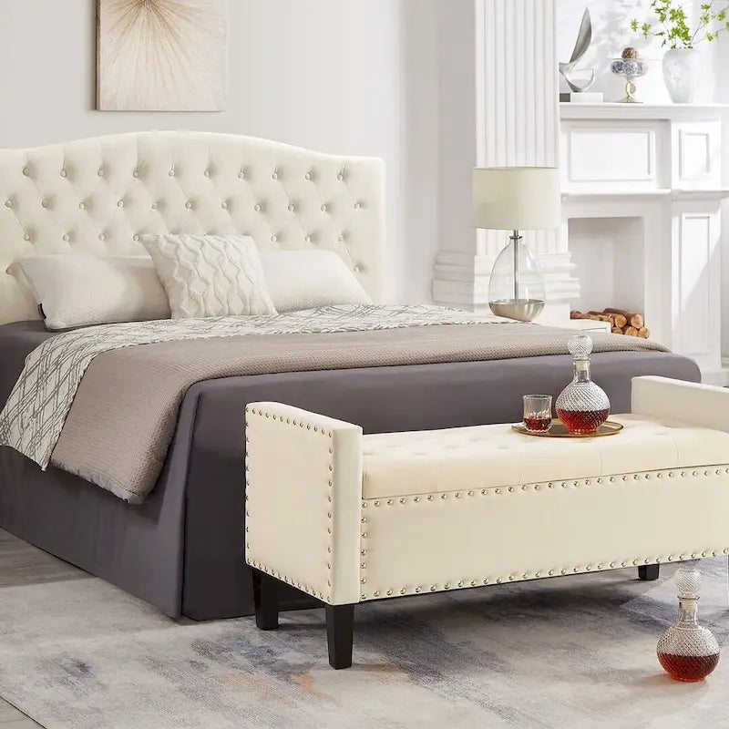 Tufted Button Storage Ottoman Bench - 48L x 18.5W x 22 H