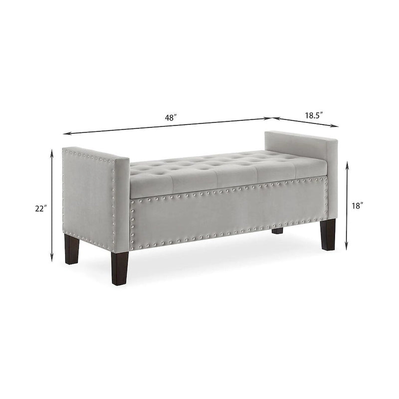 Tufted Button Storage Ottoman Bench - 48L x 18.5W x 22 H
