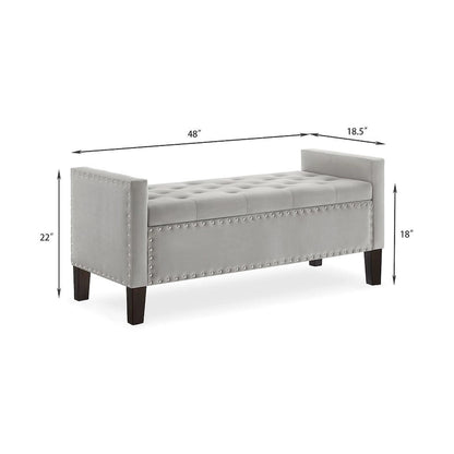 Tufted Button Storage Ottoman Bench - 48L x 18.5W x 22 H