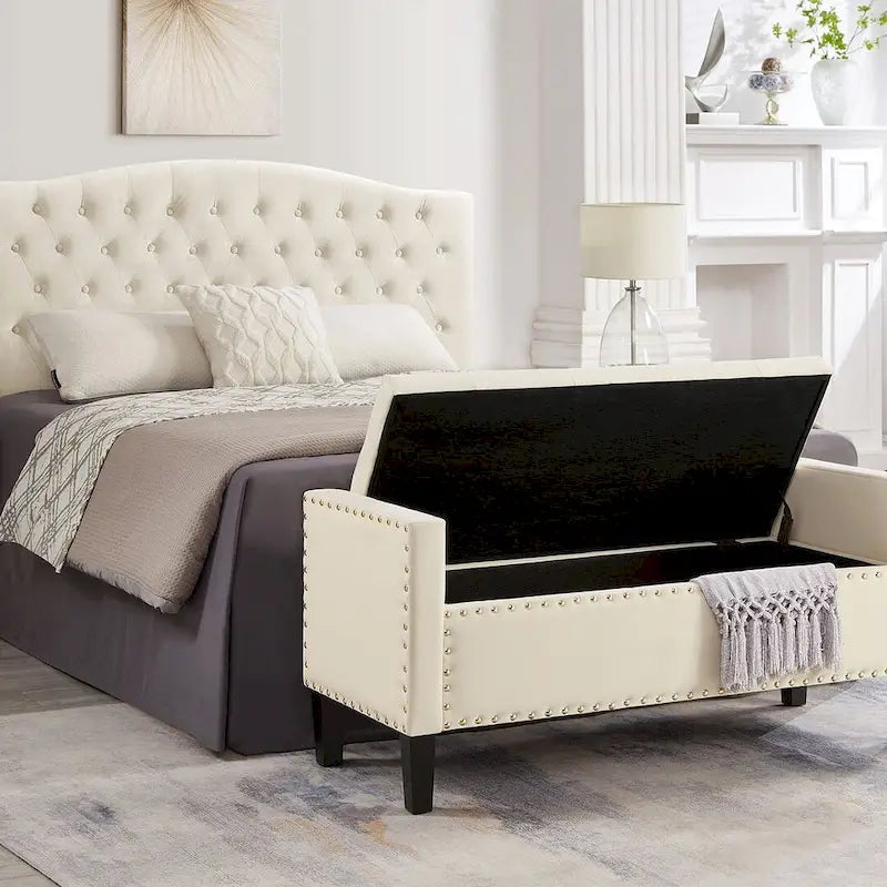 Tufted Button Storage Ottoman Bench - 48L x 18.5W x 22 H