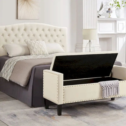 Tufted Button Storage Ottoman Bench - 48L x 18.5W x 22 H