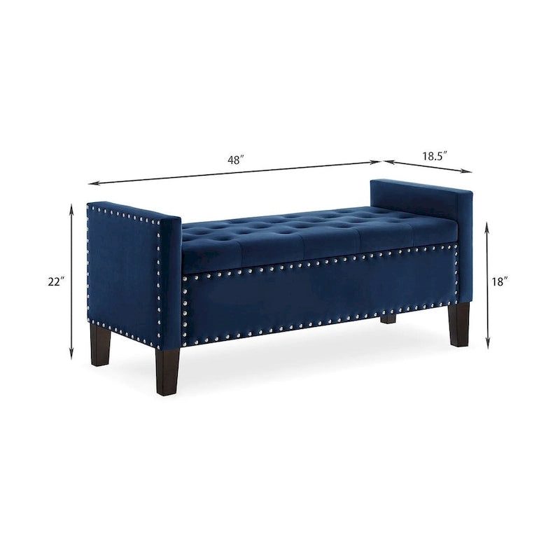 Tufted Button Storage Ottoman Bench - 48L x 18.5W x 22 H