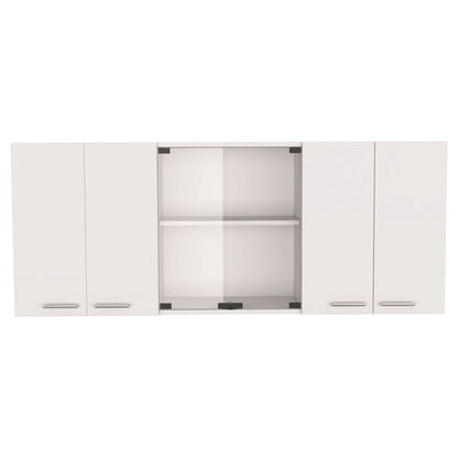Superior 150 Wall Cabinet With Glass, Four Interior Shelves, Two Double Door