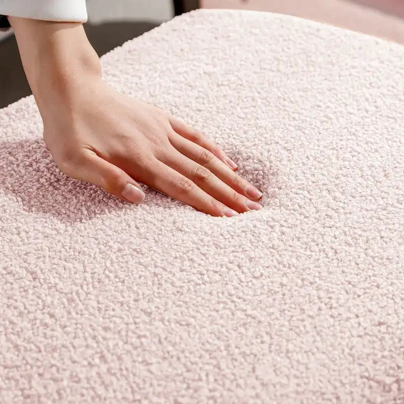 Storage Ottoman Bench for End of Bed Gold Legs,Faux Fur Entryway Bench Upholstered Padded with Storage for Living Room Bedroom