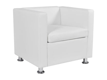 White Faux Leather Accent Chair
