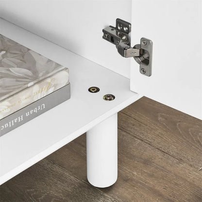 Modern Wood Sideboard Cabinet with Round Legs and Shelf - N/A