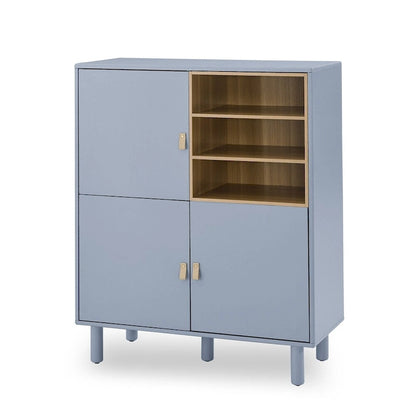 Modern Wood Sideboard Cabinet with Round Legs and Shelf - N/A
