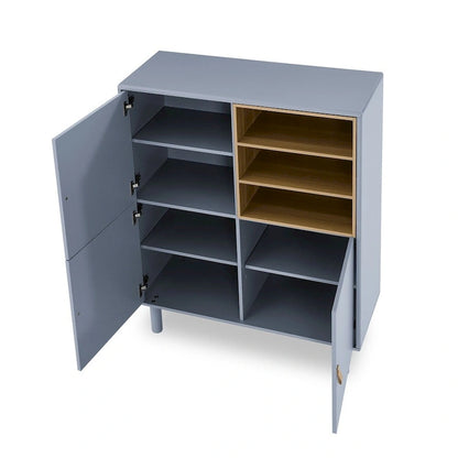 Modern Wood Sideboard Cabinet with Round Legs and Shelf - N/A