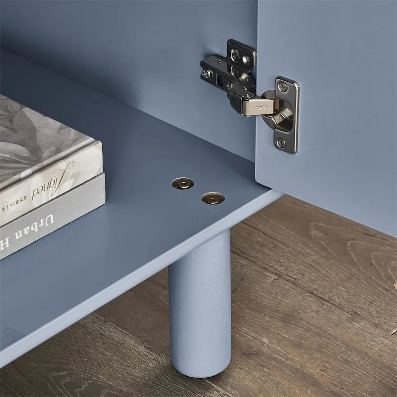 Modern Wood Sideboard Cabinet with Round Legs and Shelf - N/A