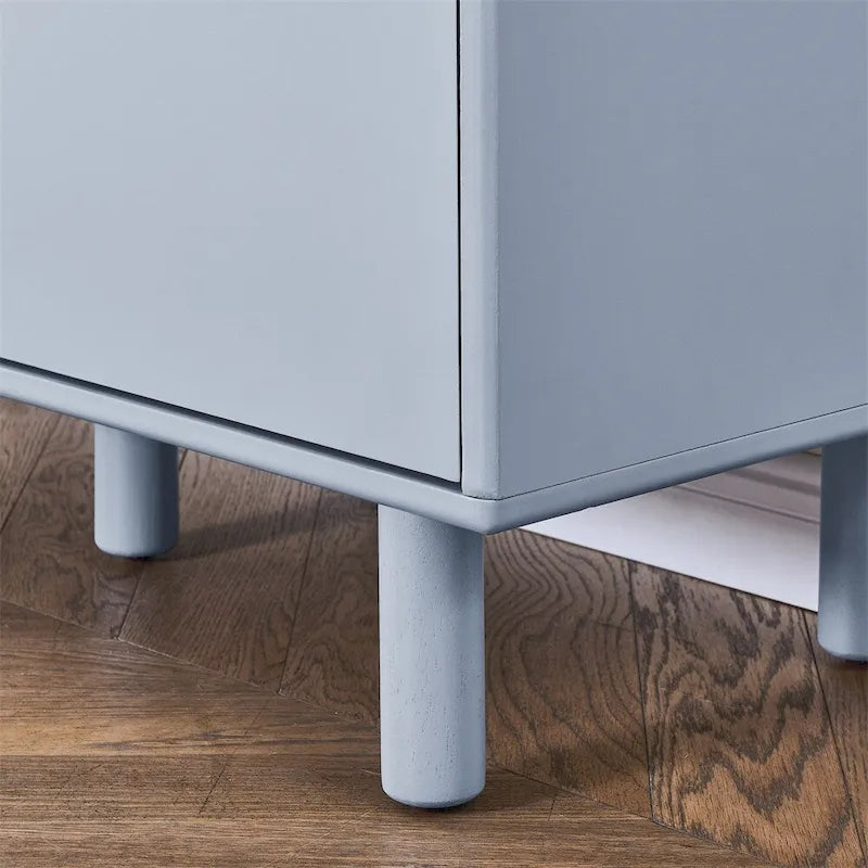 Modern Wood Sideboard Cabinet with Round Legs and Shelf - N/A