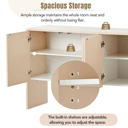 60L Large Storage Space with 4 Doors and Rebound Device - N/A