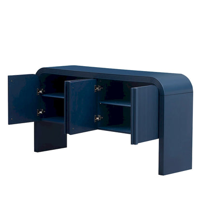 Striped Storage Cabinet with 4 Doors