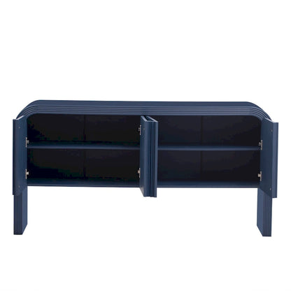 Striped Storage Cabinet with 4 Doors