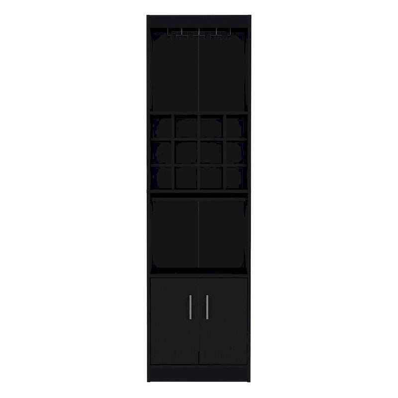 71Tall Bar Cabinet 5-Tier Modern Bar Cabinet with Glass Holder Stemware Rack,Wine Cabinet,12 Bottle Cubbies,5 Shelves