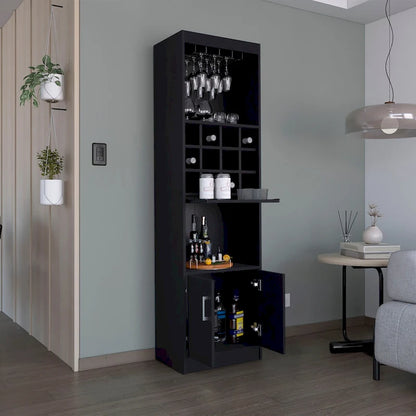 71Tall Bar Cabinet 5-Tier Modern Bar Cabinet with Glass Holder Stemware Rack,Wine Cabinet,12 Bottle Cubbies,5 Shelves