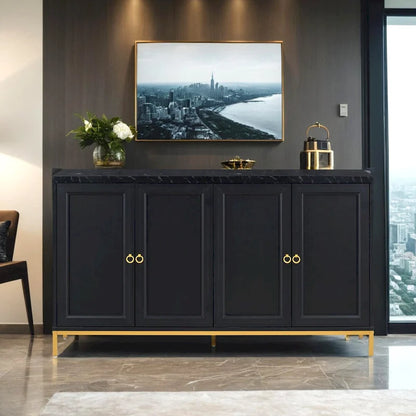 Modern Sideboard with Extra Large Storage Space with Metal Handles and Support Legs for Living Room and Dining Roo