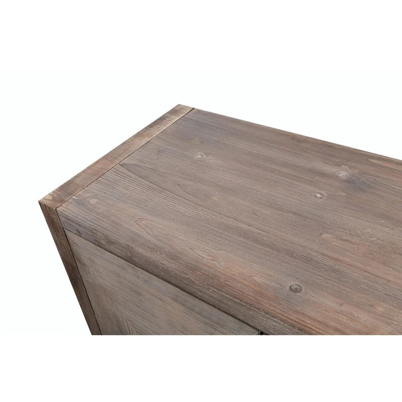 Carved Flower Door Handle, Antique Four Door Cabinet