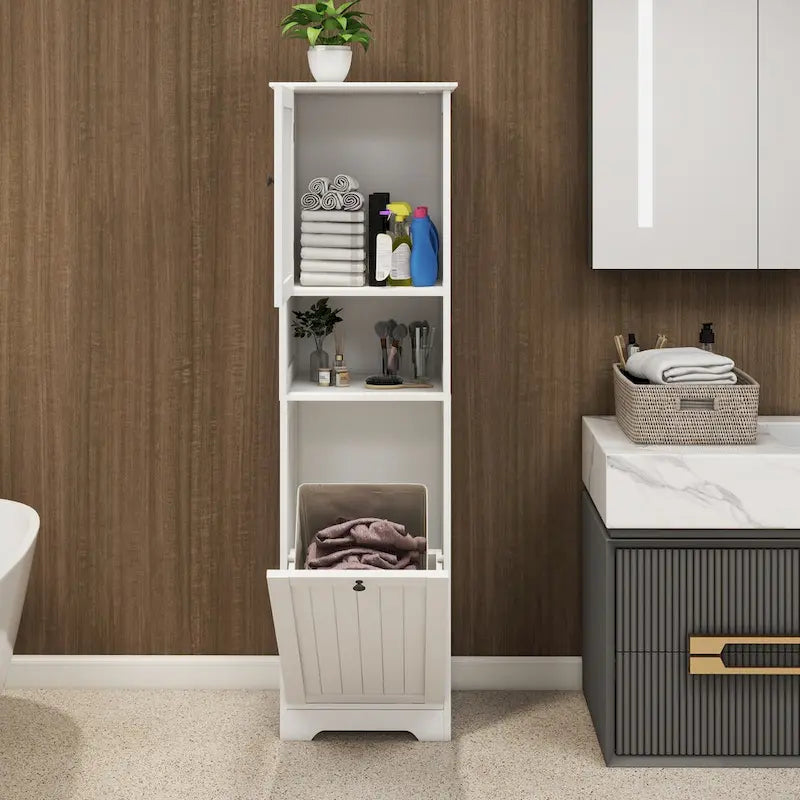 Tilt-Out Laundry Sorter Cabinet