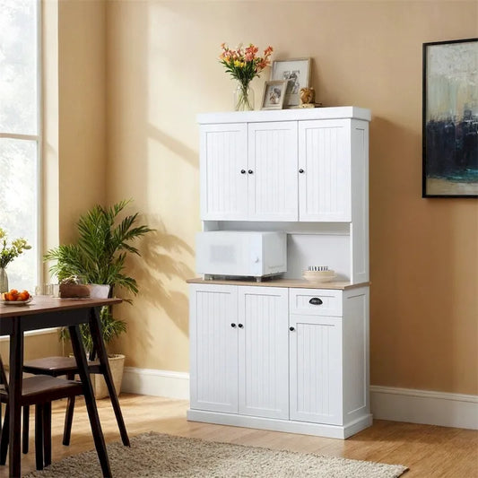 71 Buffet with Hutch,Modern Kitchen Pantry Storage Cabinet w/Drawer