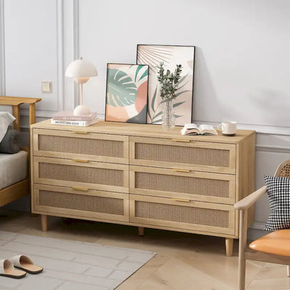 RR 59.066-Drawers Rattan Storage Cabinet