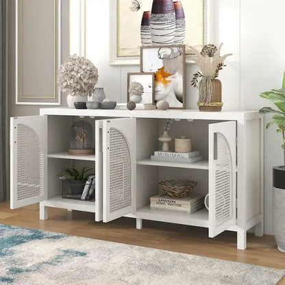 60 Large Storage Space Artificial Rattan Doors Buffet/Sideboard