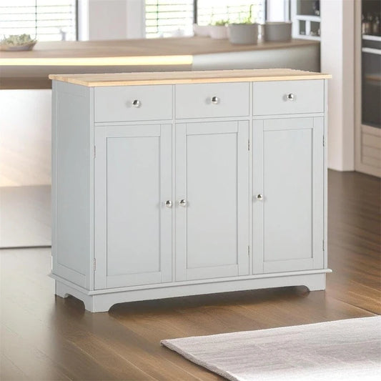 Buffet Cabinet with Drawers and Adjustable Shelves - N/A