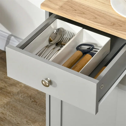 Buffet Cabinet with Drawers and Adjustable Shelves - N/A