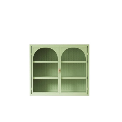 27.56Glass Doors Modern Two-door Wall Cabinet with Featuring Three-tier Storage for Entryway,with Characteristic Woven Pattern