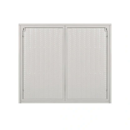 27.56Glass Doors Modern Two-door Wall Cabinet with Featuring Three-tier Storage for Entryway,with Characteristic Woven Pattern