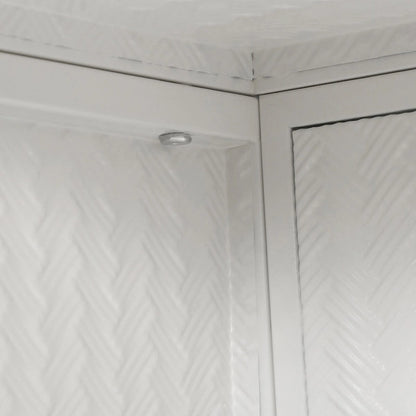 27.56Glass Doors Modern Two-door Wall Cabinet with Featuring Three-tier Storage for Entryway,with Characteristic Woven Pattern