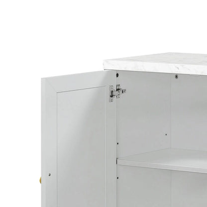 Elegant Stylish Wooden Sideboard, Top with Faux Marble Stickers