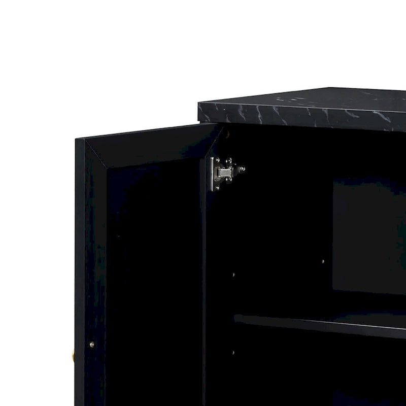 Elegant Stylish Wooden Sideboard, Top with Faux Marble Stickers