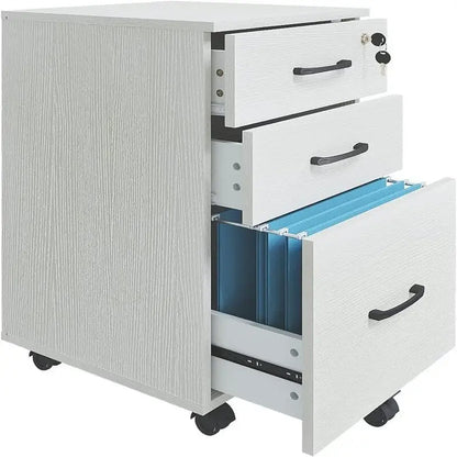 3 Drawer File Cabinet with Lock - 26.47D x 18.56W x 6.91H