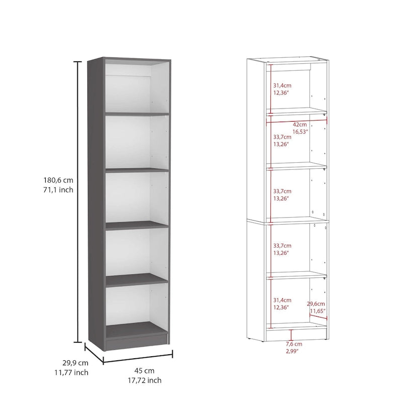 Kenyon 3pc Set 67 Wide 5-Shelf and Cabinet Bookcase