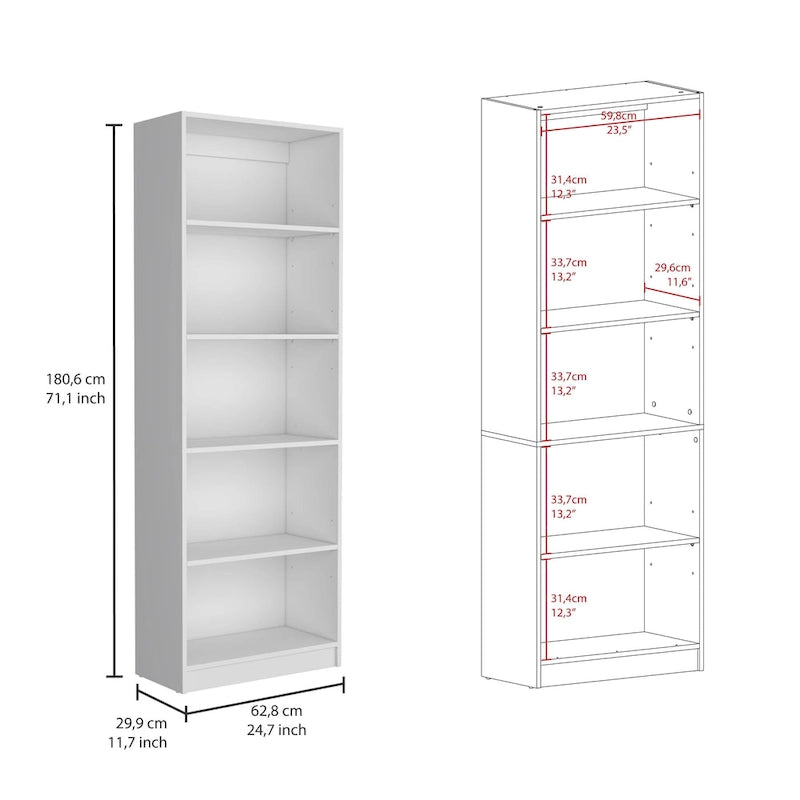 Kenyon 3pc Set 67 Wide 5-Shelf and Cabinet Bookcase
