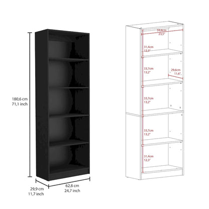 Kenyon 3pc Set 67 Wide 5-Shelf and Cabinet Bookcase