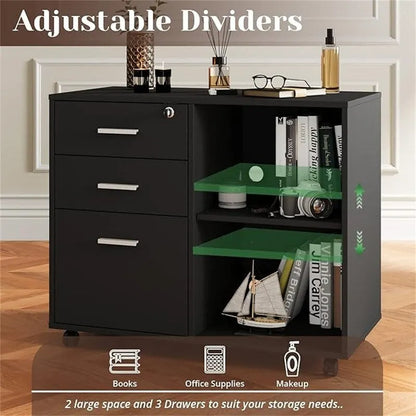 Wood Filing Cabinet - 15.75D x 31.69W x 26.29H