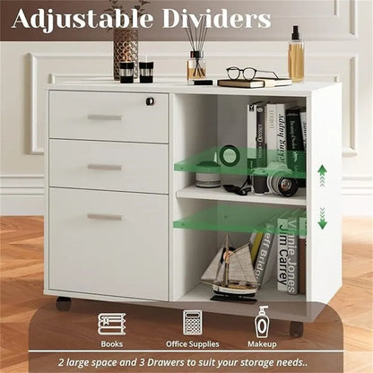Wood Filing Cabinet - 15.75D x 31.69W x 26.29H