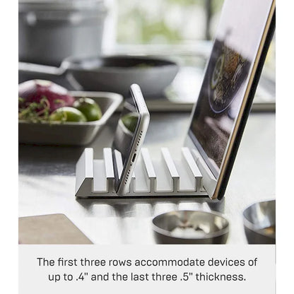 Yamazaki Home Phone and Tablet Stand - Aluminum, Aluminum - L 5.12 x W 3.94 x H 0.71 inches
