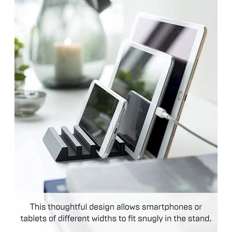Yamazaki Home Phone and Tablet Stand - Aluminum, Aluminum - L 5.12 x W 3.94 x H 0.71 inches